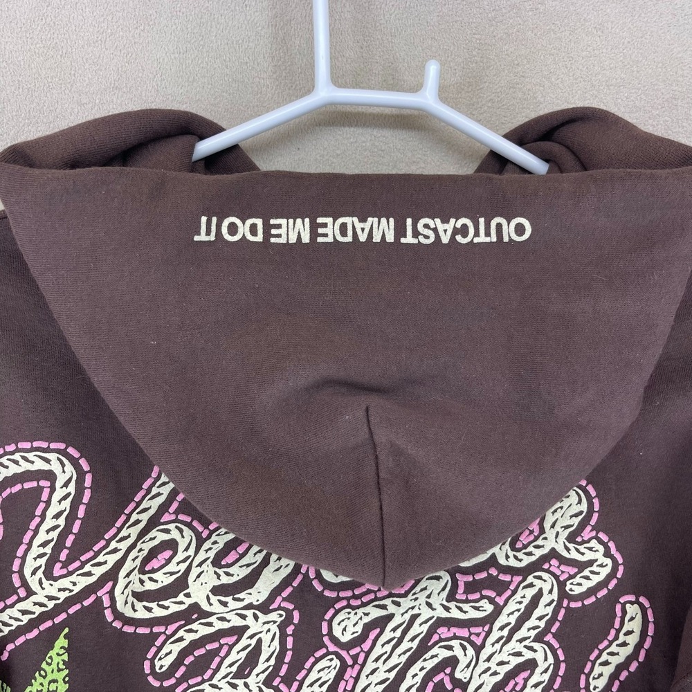 Outcast Rodeo Nights Hoodie Brown Women's Large Graphic Print Western Cowboy Hat - Picture 13 of 14
